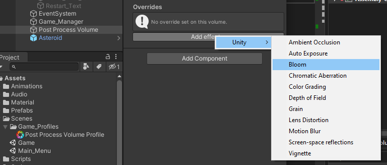 Choosing the Bloom effect
